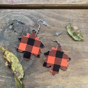 Fall buffalo plaid earrings